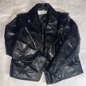 Black Faux Leather Biker Jacket